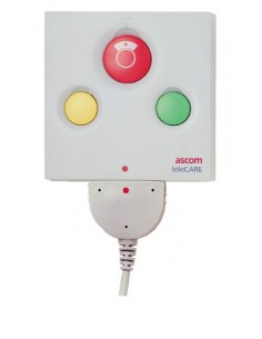Périphérique d'appel 3 boutons rouge/ vert/jaune avec prise pour manipulateur patient et 2 relais pour télérupteurs 2