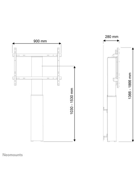 Neomounts - Fixation murale PLASMA-W2250SILVER pour Ecran Plat - Argenté - 1 Écran(s) supportés